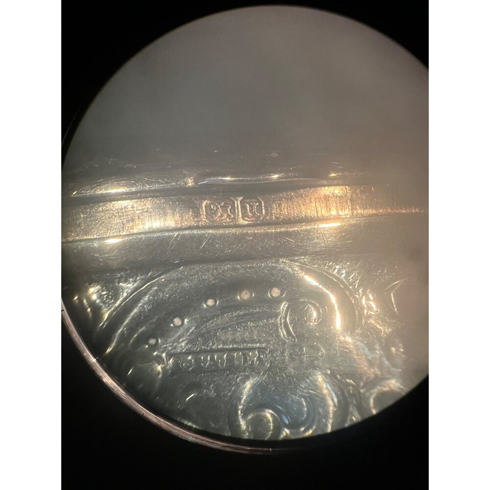 Antique Ornate Silver Hinged Trinket Box With Floral & Scrollwork Design - Picture 9 of 11